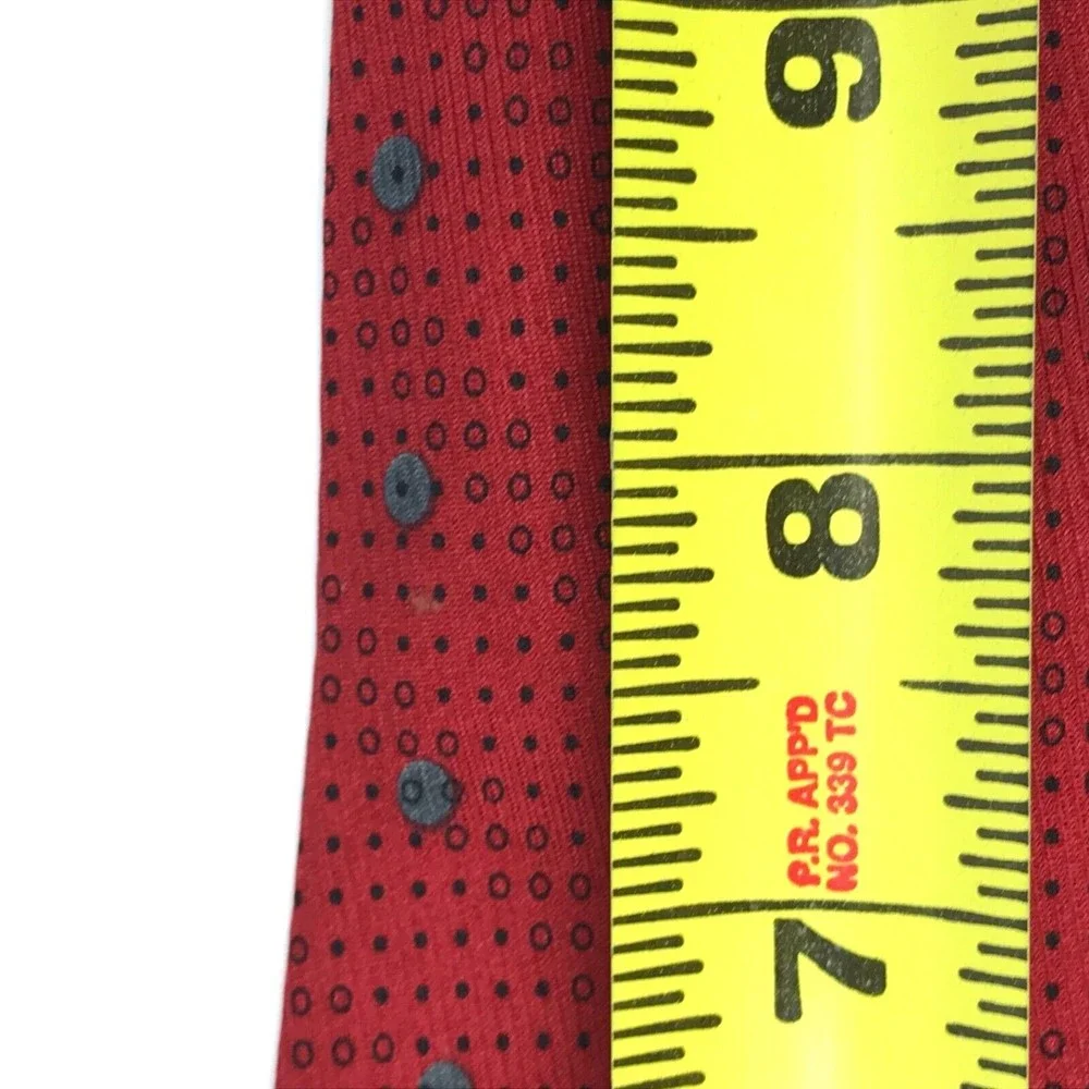 CERRUTI 1881 Silk Tie Made in ITALY Red Gray Polka Dot Men's Elegant Necktie
